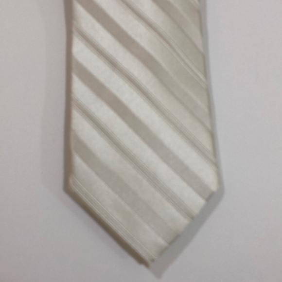 EXPRESS MEN’s TIE WHITE 100% SILK - Picture 4 of 5